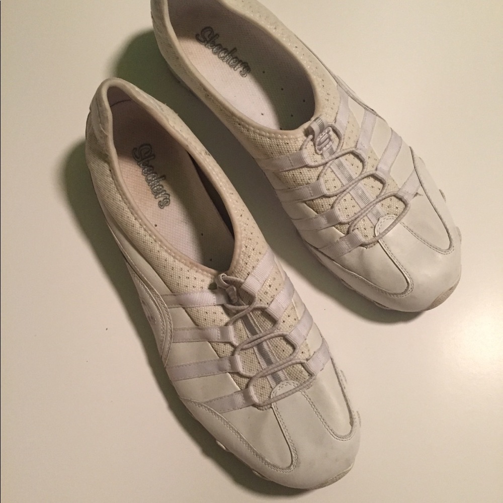 Sketchers walking shoes, white, 11 M, $25